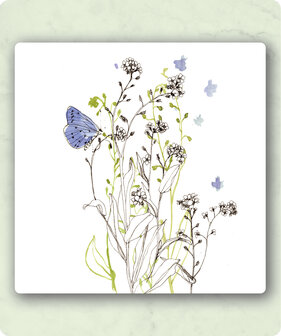 Enkele kaart: Bloemen met blauwe vlinder | Zintenz