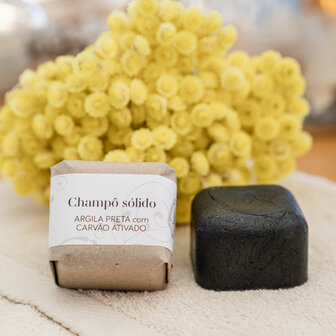 Zwarte klei shampoo bar alle haartypen | Atelier do Sabao