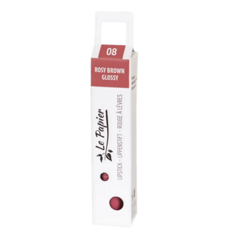 Le Papier Paper tube lipstick - ROSY BROWN 08 Glossy