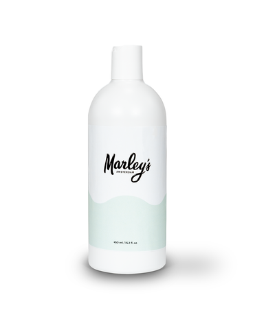 Lege fles voor Marley's shampoovlokken