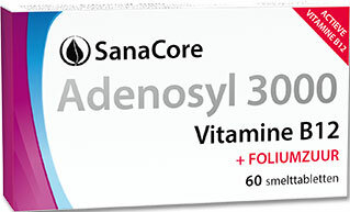 Vitamine B12 smelttabletten Adenosyl 3000 + foliumzuur | Sanacore