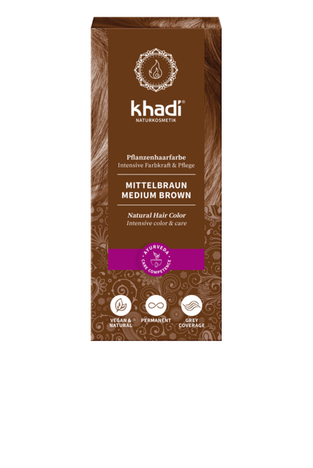 Medium Brown plantaardige haarkleuring | Khadi