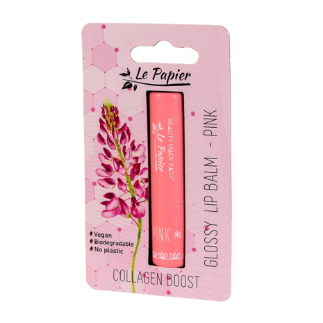 Glossy Lip Balm with Collagen - PINK